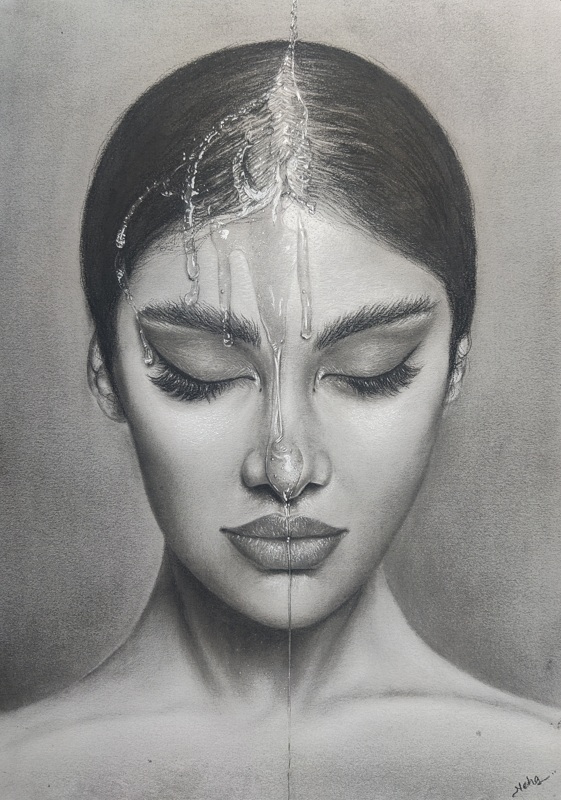 Wildlife charcoal drawing